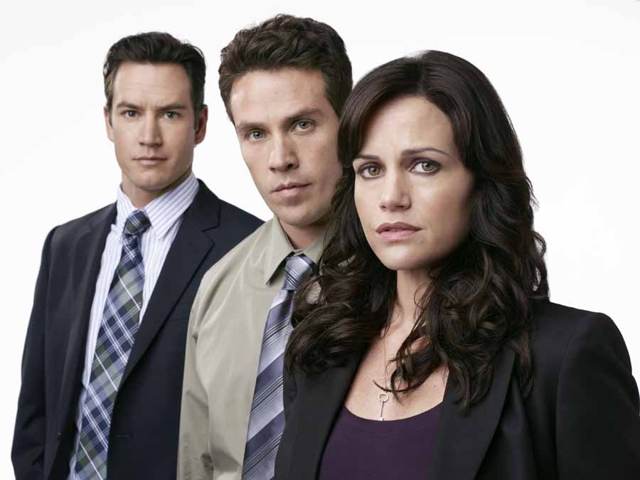 Mark-Paul Gosselaar, Kevin Alejandro and Carla Gugino in TNT's Hide (2011)