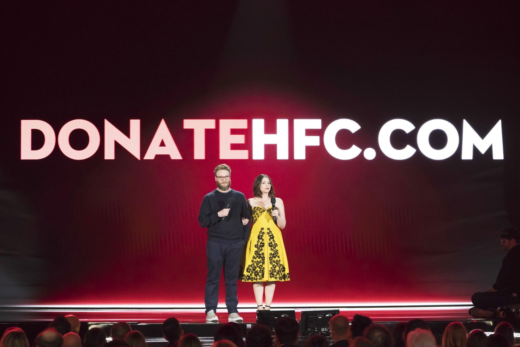 Seth Rogen and Lauren Miller in Netflix's Hilarity for Charity (2018)