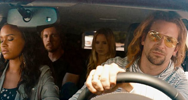 Joy Bryant, Dax Shepard, Kristen Bell and Bradley Cooper in Open Road Films' Hit and Run (2012)