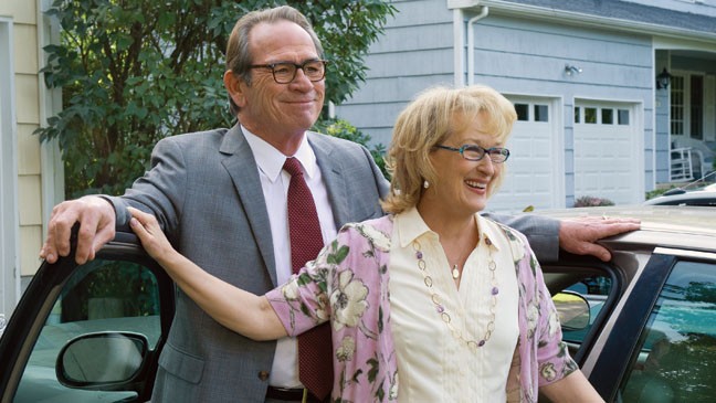 Tommy Lee Jones stars as Arnold Soames and Meryl Streep stars as Kay Soames in Columbia Pictures' Hope Springs (2012). Photo credit by Barry Wetcher.