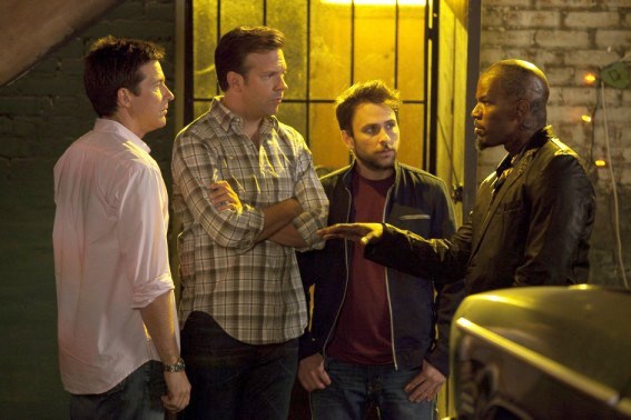 Jason Bateman, Jason Sudeikis, Charlie Day and Jamie Foxx in Warner Bros. Pictures' Horrible Bosses (2011)
