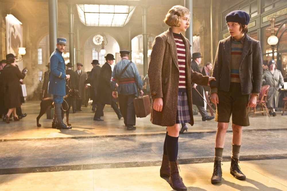 Sacha Baron Cohen, Chloe Moretz and Asa Butterfield in Paramount Pictures' Hugo (2011)
