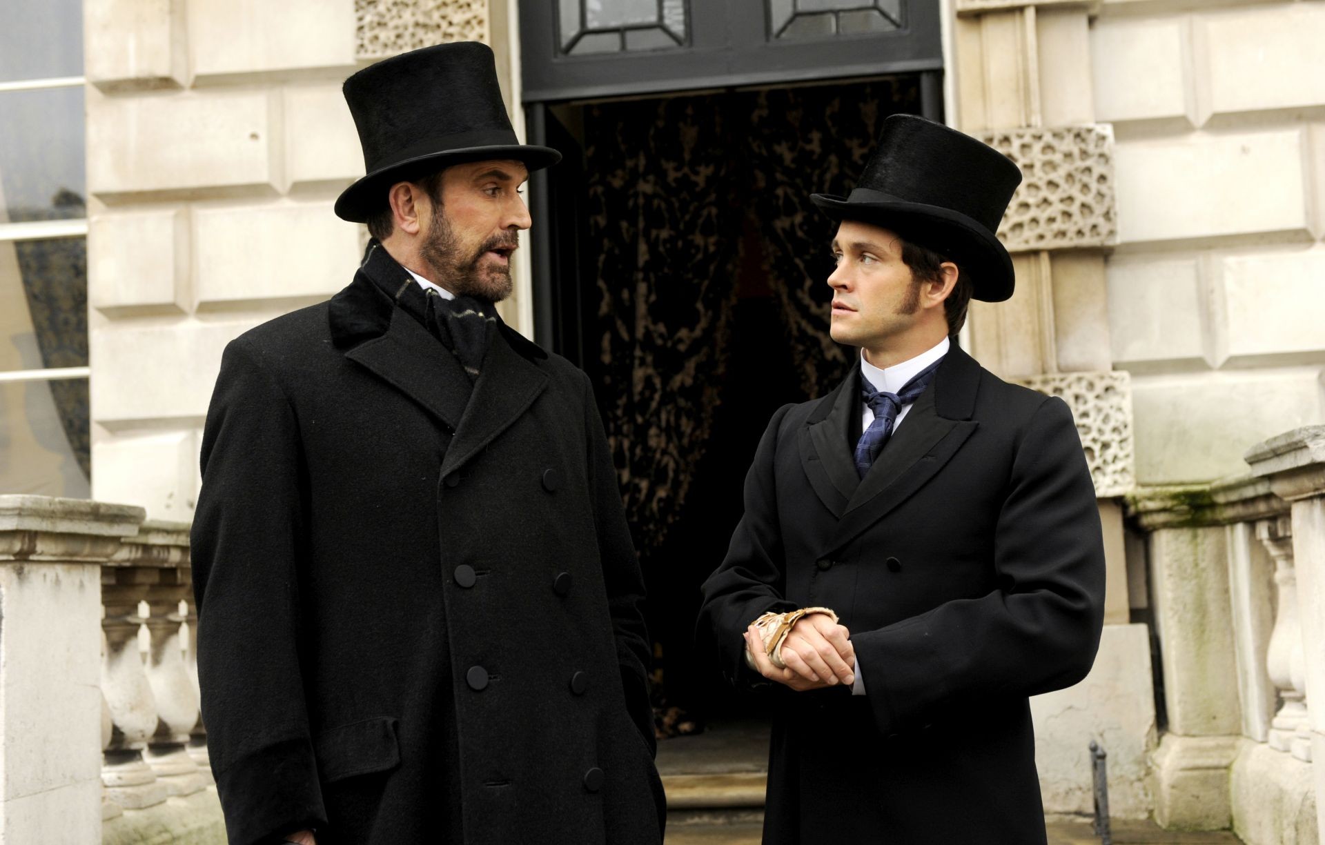 Rupert Everett stars as Lord Edmund St. John-Smythe and Hugh Dancy stars as Dr. Mortimer Granville in Sony Pictures Classics' Hysteria (2012). Photo credit by Liam Daniel.