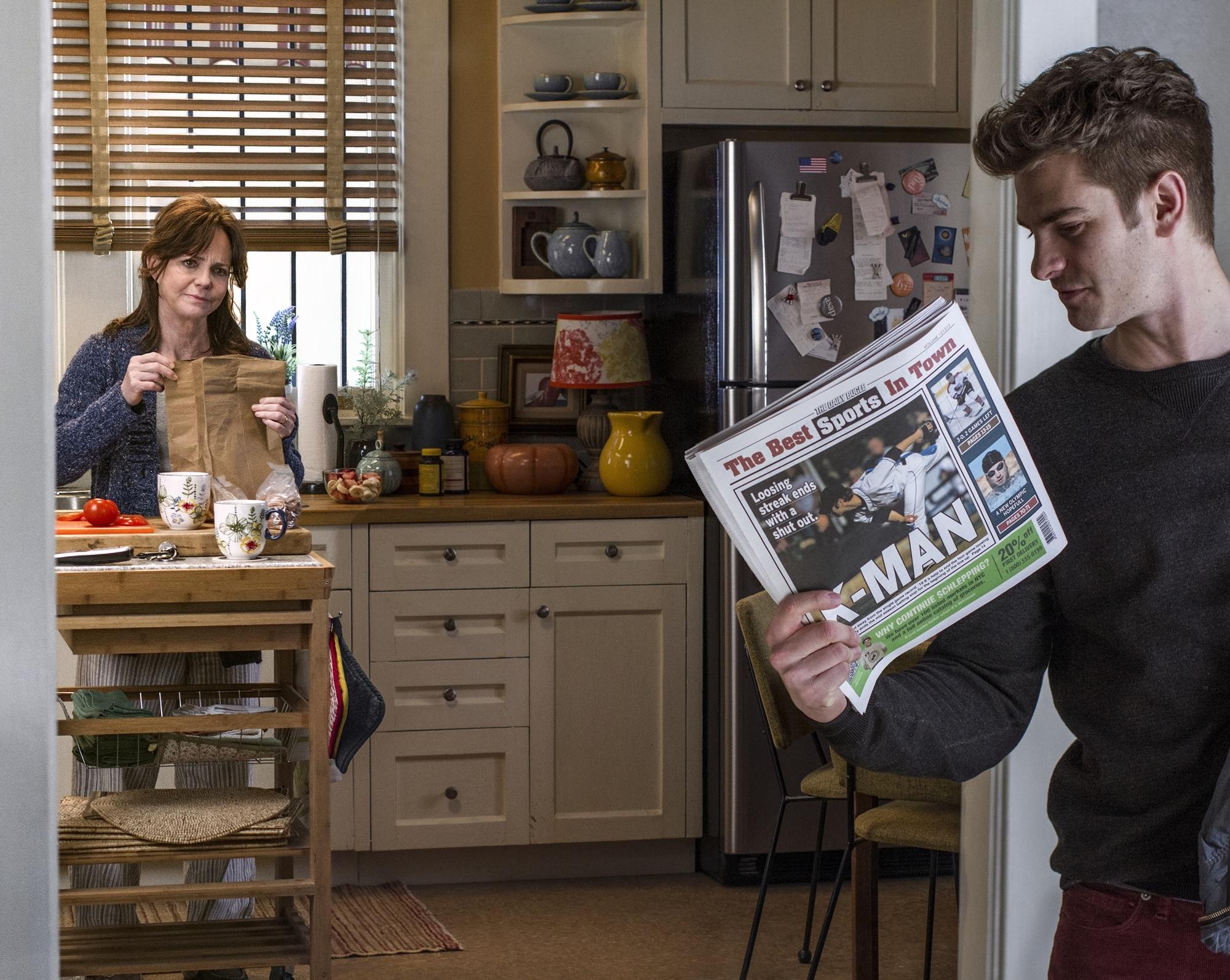 Sally Field stars as Aunt May and Andrew Garfield stars as Peter Parker/Spider-Man in Columbia Pictures' The Amazing Spider-Man 2 (2014)