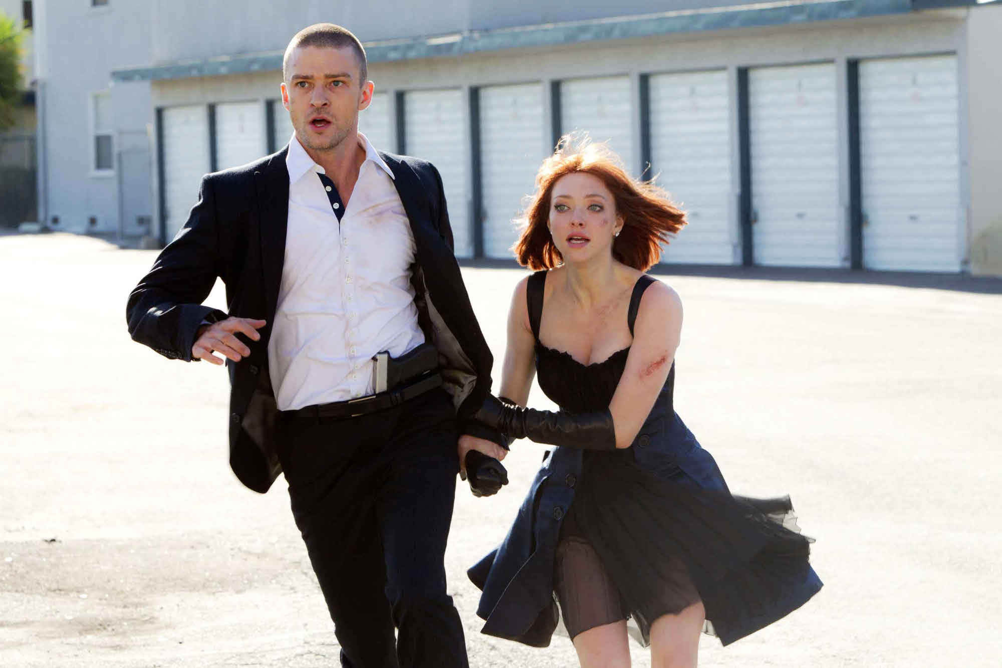 Justin Timberlake stars as Will Salas and Amanda Seyfried stars as Sylvia Weis in 20th Century Fox's In Time (2011)