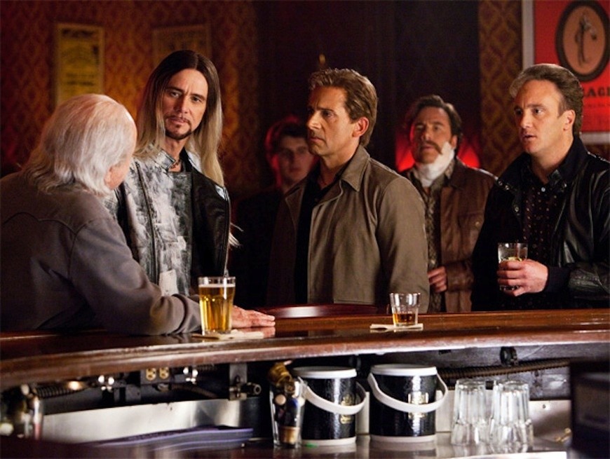 Jim Carrey stars as Steve Gray and Steve Carell stars as Burt Wonderstone in Warner Bros. Pictures' The Incredible Burt Wonderstone (2013)