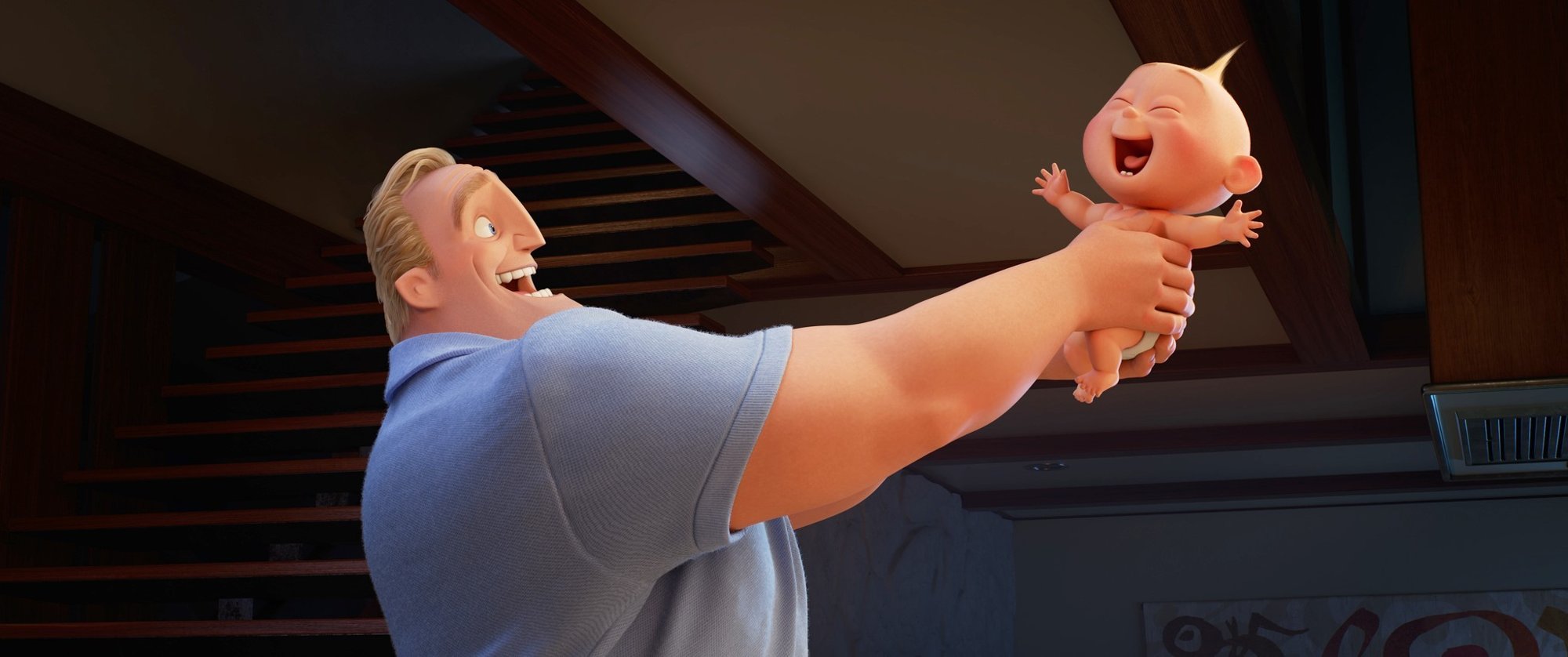 Bob Parr/Mr. Incredible and Jack-Jack Parr from Walt Disney Pictures' Incredibles 2 (2018)