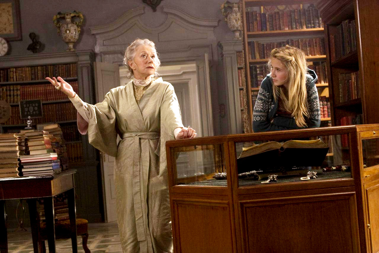 Helen Mirren stars as Elinor Loredan and Eliza Bennett stars as Meggie Folchart in New Line Cinema's Inkheart (2009)