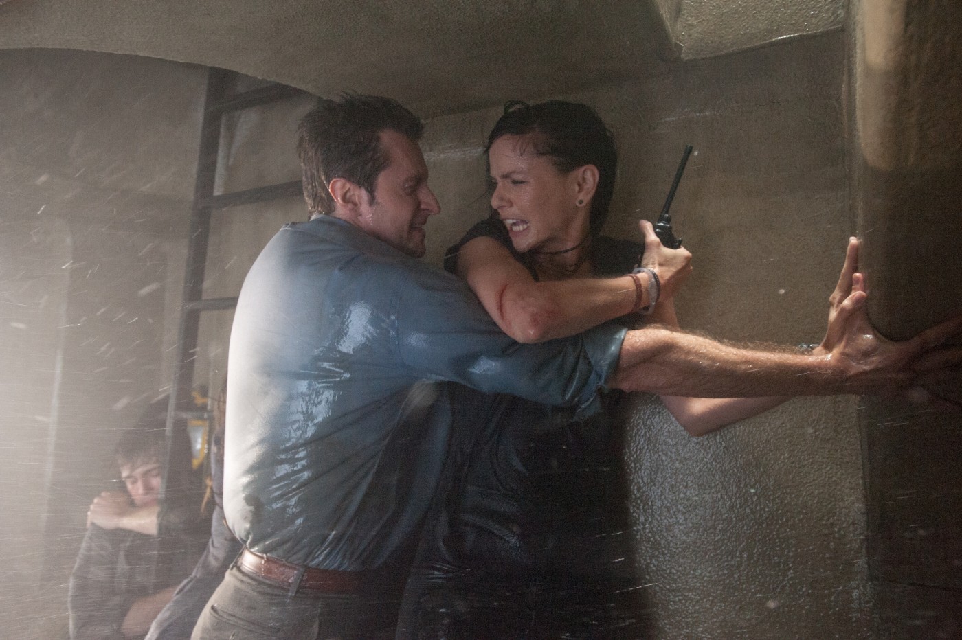 Richard Armitage stars as Gary Morris and Sarah Wayne Callies stars as Allison Stone in Warner Bros. Pictures' Into the Storm (2014). Photo credit by Ron Phillips.