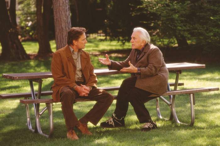 Kirk Douglas and Michael Douglas in 