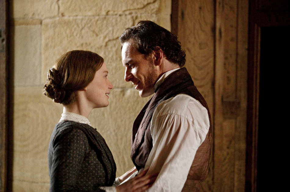 Mia Wasikowska stars as Jane Eyre and Michael Fassbender stars as Edward Rochester in Focus Features' Jane Eyre (2011)