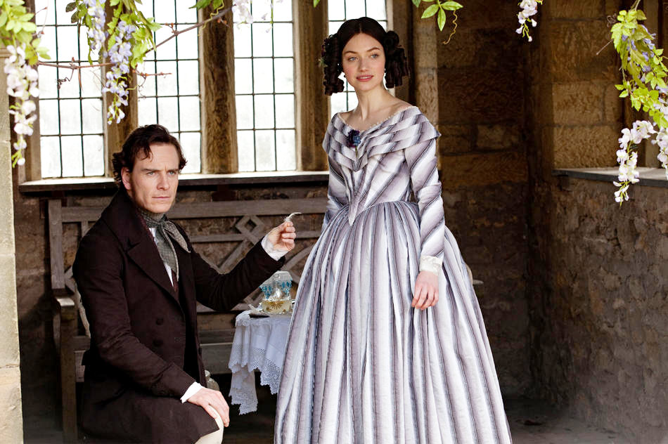 Michael Fassbender stars as Edward Rochester and Imogen Poots stars as Blanche Ingram in Focus Features' Jane Eyre (2011)