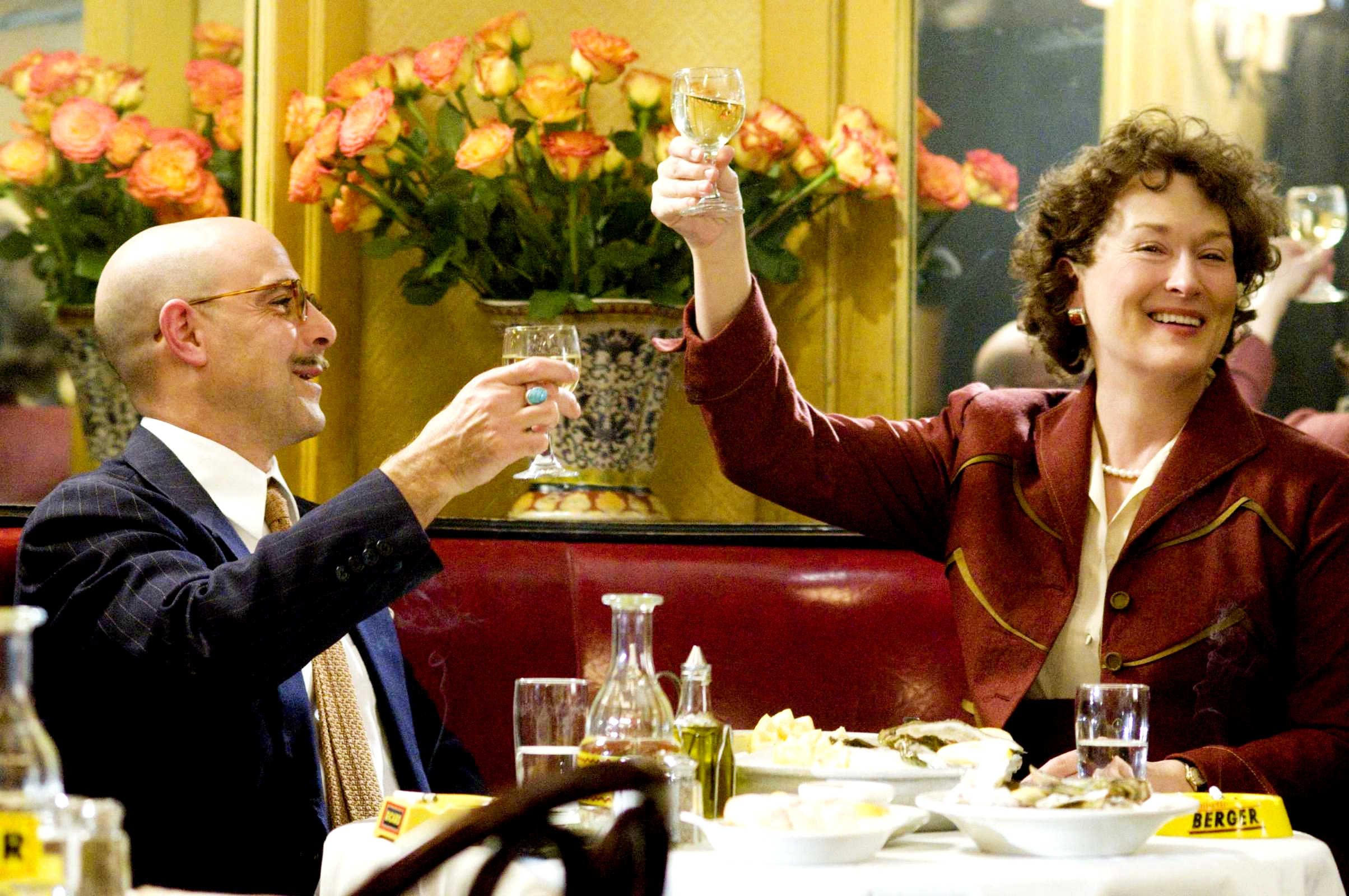 Stanley Tucci stars as Paul Child and Meryl Streep stars as Julia Child in Columbia Pictures' Julie & Julia (2009)