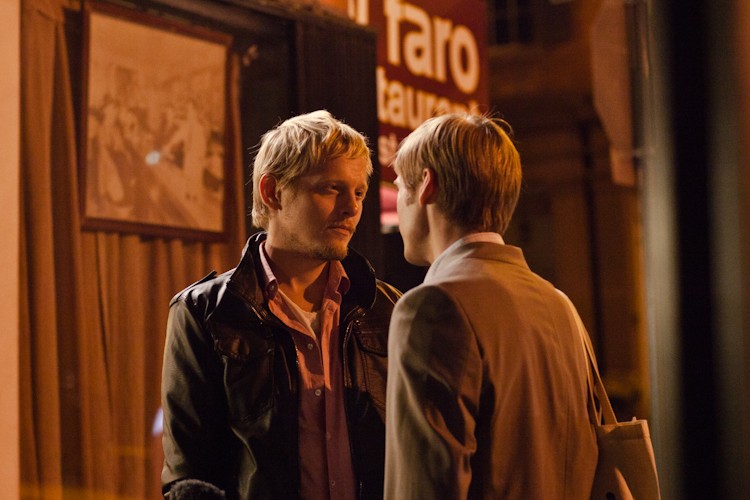 Thure Lindhardt stars as Erik Rothman and Zachary Booth stars as Paul Lucy in Music Box Films' Keep the Lights On (2012)