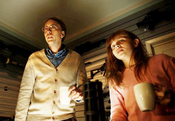 Nicolas Cage stars as Damon Macready and Chloe Moretz stars as Hit Girl/Mindy Macready in Lionsgate Films' Kick-Ass (2010)