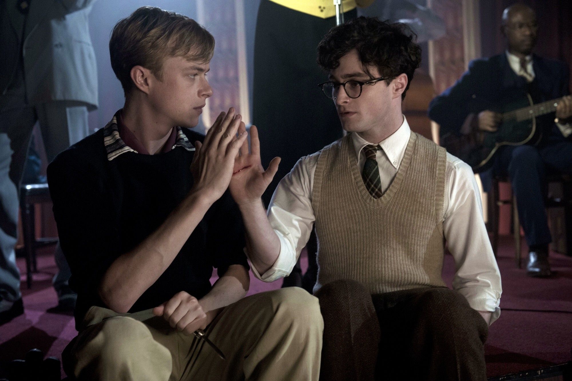 Dane DeHaan stars as Lucien Carr and Daniel Radcliffe stars as Allen Ginsberg in Sony Pictures Classics' Kill Your Darlings (2013)