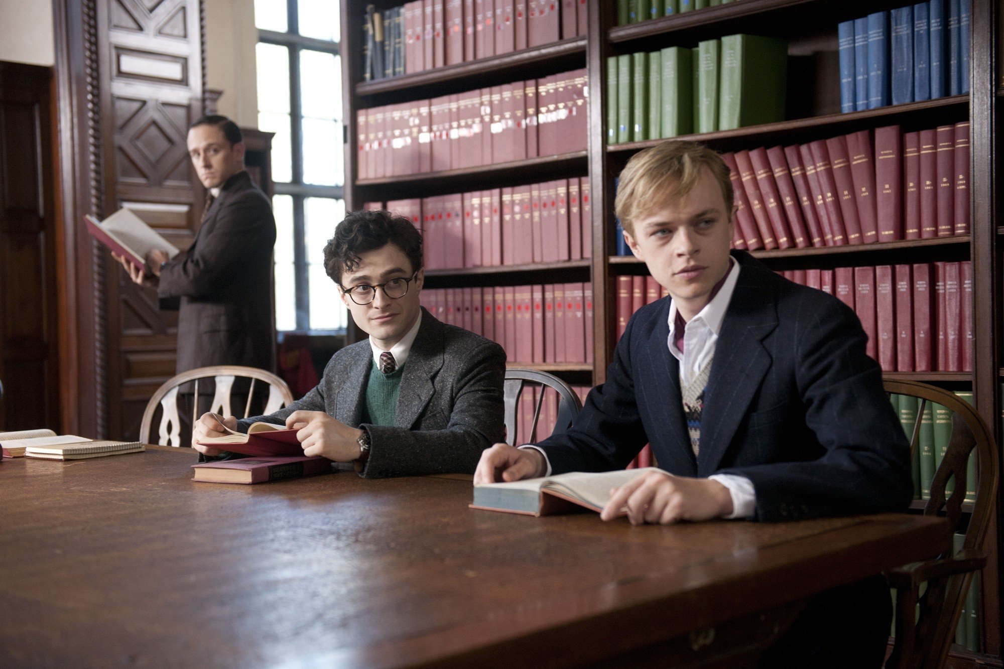 Daniel Radcliffe stars as Allen Ginsberg and Dane DeHaan stars as Lucien Carr in Sony Pictures Classics' Kill Your Darlings (2013)