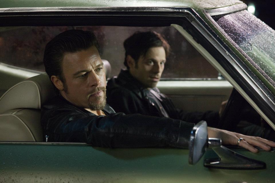 Brad Pitt stars as Jackie Cogan and Scoot McNairy stars as Frankie in The Weinstein Company's Killing Them Softly (2012)