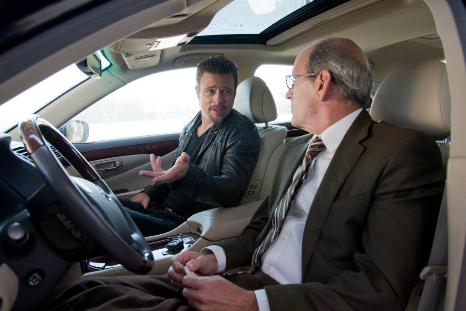 Brad Pitt stars as Jackie Cogan and Richard Jenkins stars as Driver in The Weinstein Company's Killing Them Softly (2012)