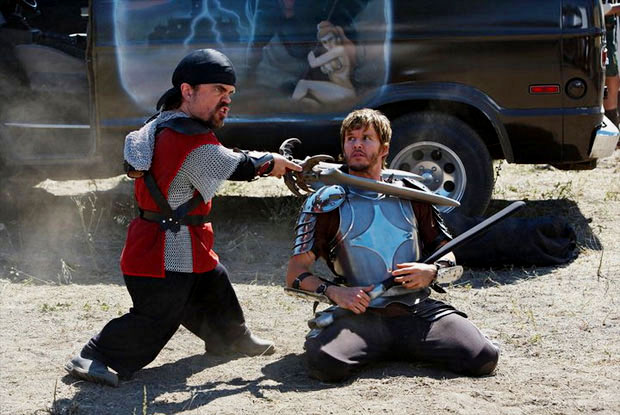 Peter Dinklage stars as Hung and Ryan Kwanten stars as Joe in Entertainment One's Knights of Badassdom (2014)