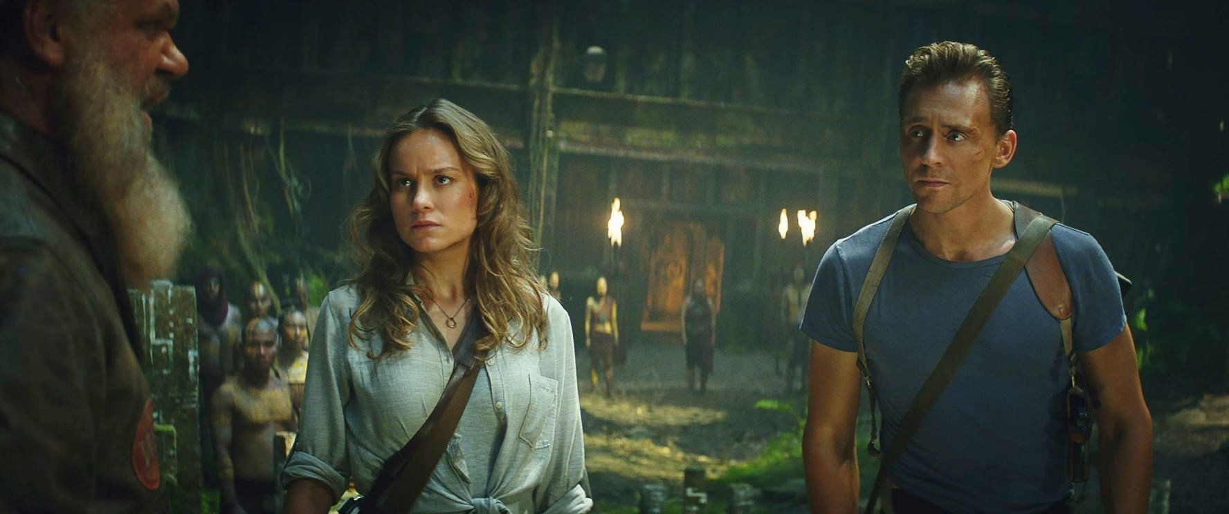 Brie Larson stars as Mason Weaver and Tom Hiddleston stars as James Conrad in Warner Bros. Pictures' Kong: Skull Island (2017)