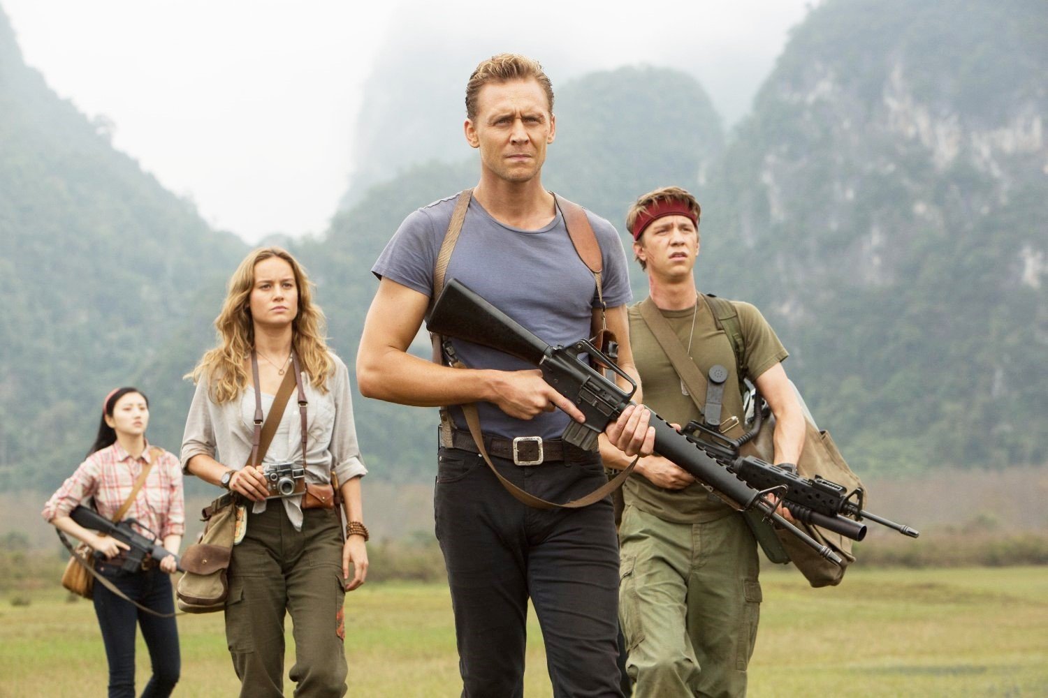 Tian Jing, Brie Larson, Tom Hiddleston and Thomas Mann in Warner Bros. Pictures' Kong: Skull Island (2017)