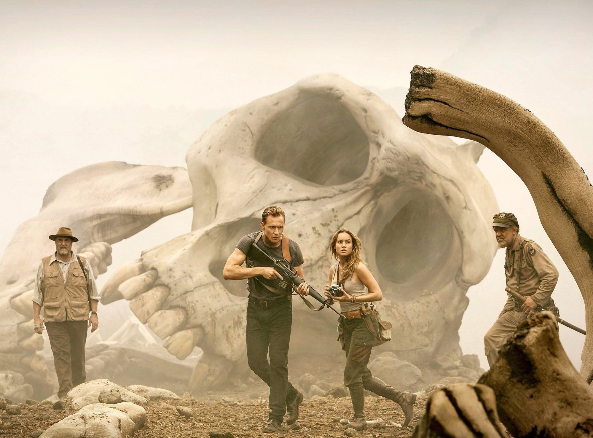 John Goodman, Tom Hiddleston, Brie Larson and John C. Reilly in Warner Bros. Pictures' Kong: Skull Island (2017)