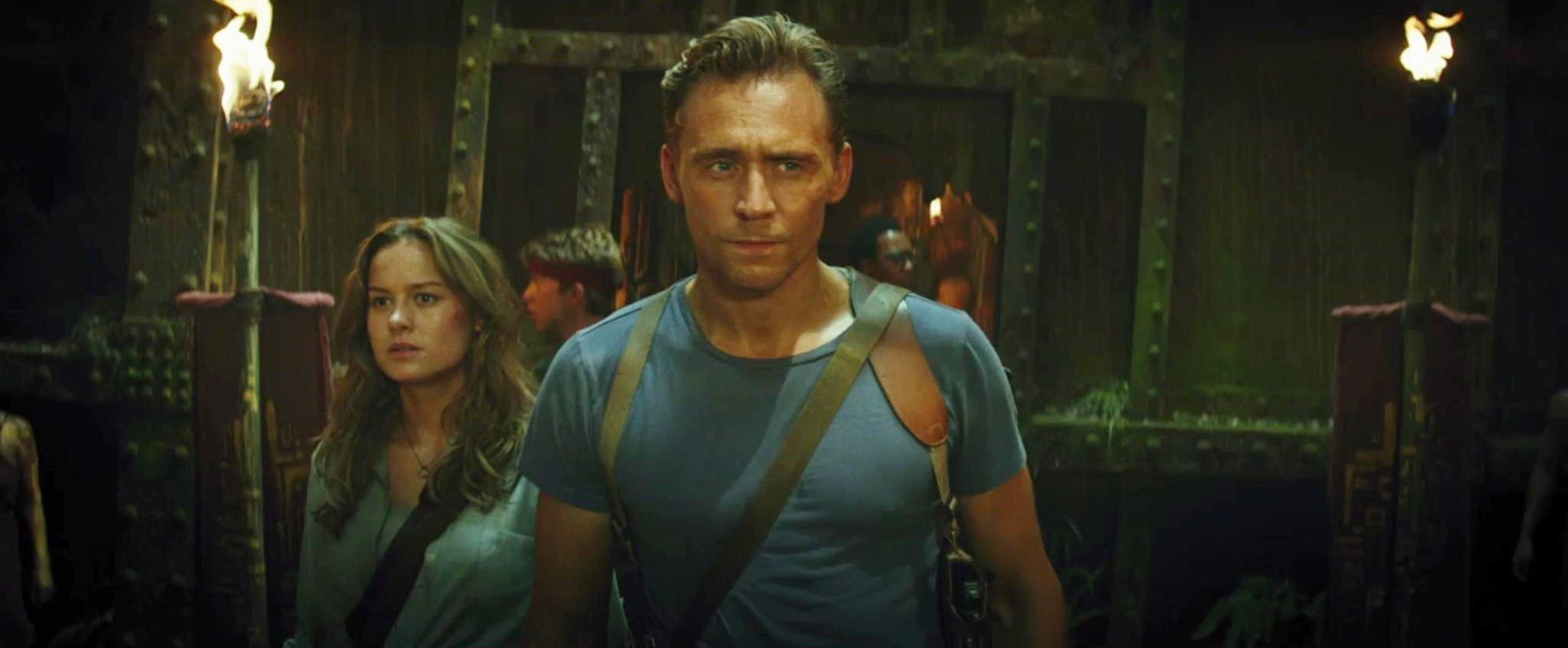 Brie Larson stars as Mason Weaver and Tom Hiddleston stars as James Conrad in Warner Bros. Pictures' Kong: Skull Island (2017)