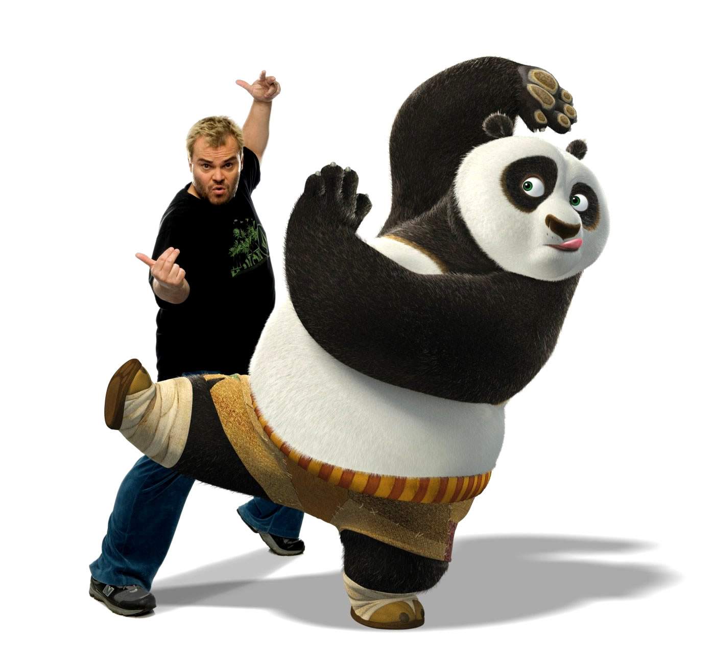 JACK BLACK voices Po, a clumsy panda unexpectedly chosen to fulfill an ancient prophecy and train in the art of kung fu, in DreamWorks' Kung Fu Panda (2008). Photo by Patrick Ecclesine.