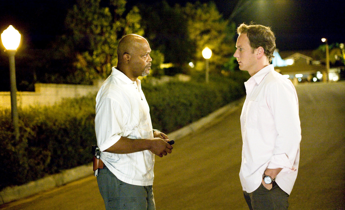 Samuel L. Jackson stars as Abel Turner and Patrick Wilson stars as Chris Mattson in Screen Gems' Lakeview Terrace (2008)