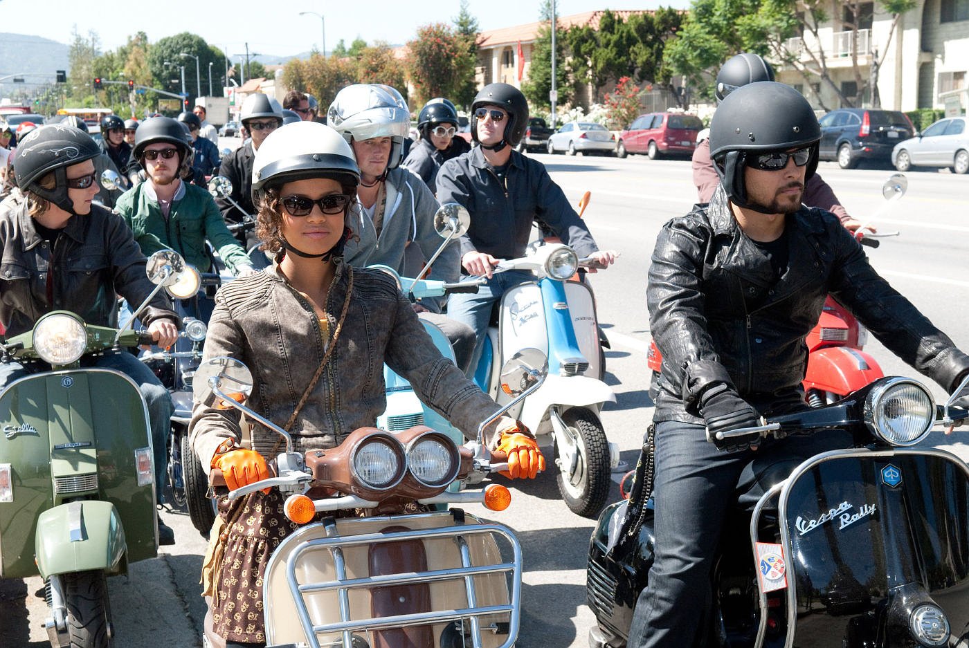 Gugu Mbatha-Raw stars as Talia and Wilmer Valderrama stars as Dell Gordo in Universal Pictures' Larry Crowne (2011)