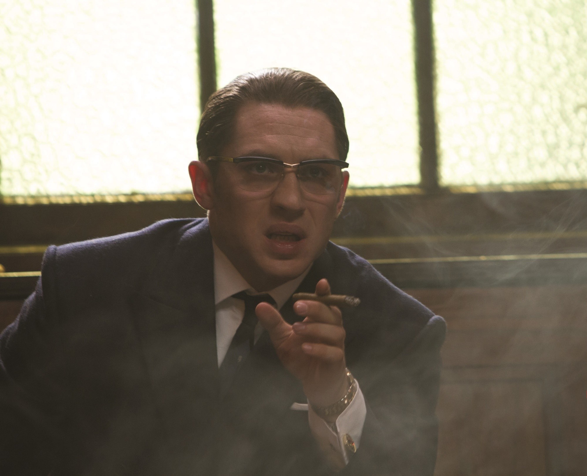 Tom Hardy stars as Ronald Kray/Reginald Kray in Universal Pictures' Legend (2015)