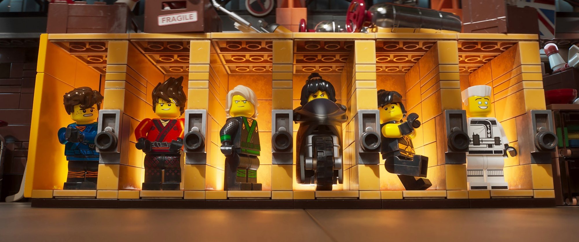 Jay, Kai, Lloyd, Nya, Cole and Zane from Warner Bros. Pictures' The Lego Ninjago Movie (2017)