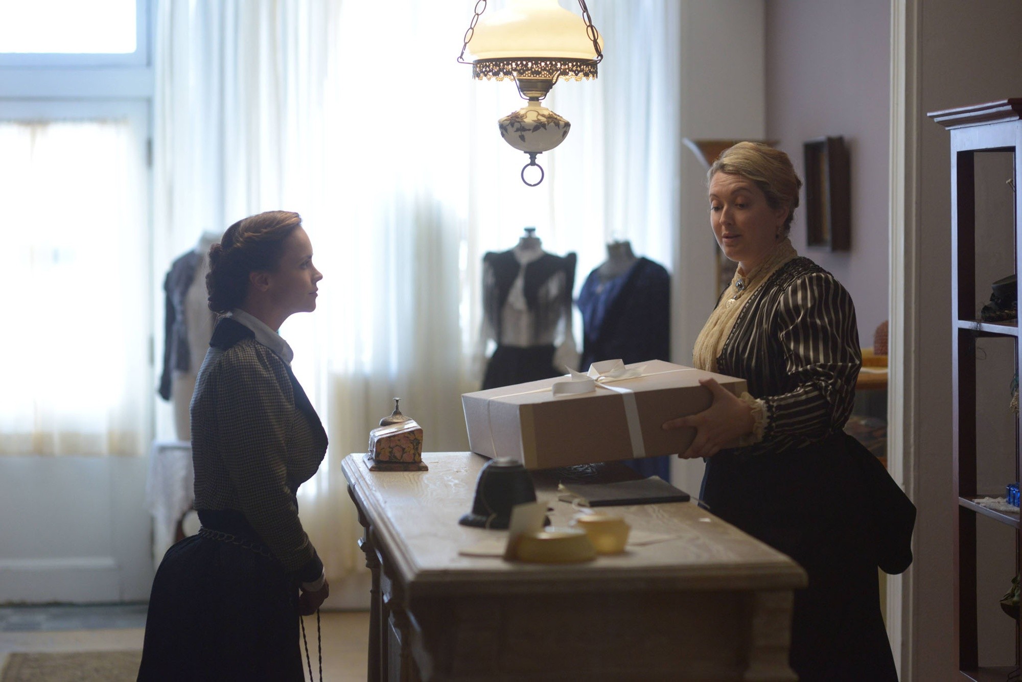 Christina Ricci stars as Lizzie Borden and Kirstin Howell stars as Susan Smith in Lifetime's Lizzie Borden Took an Ax (2014)