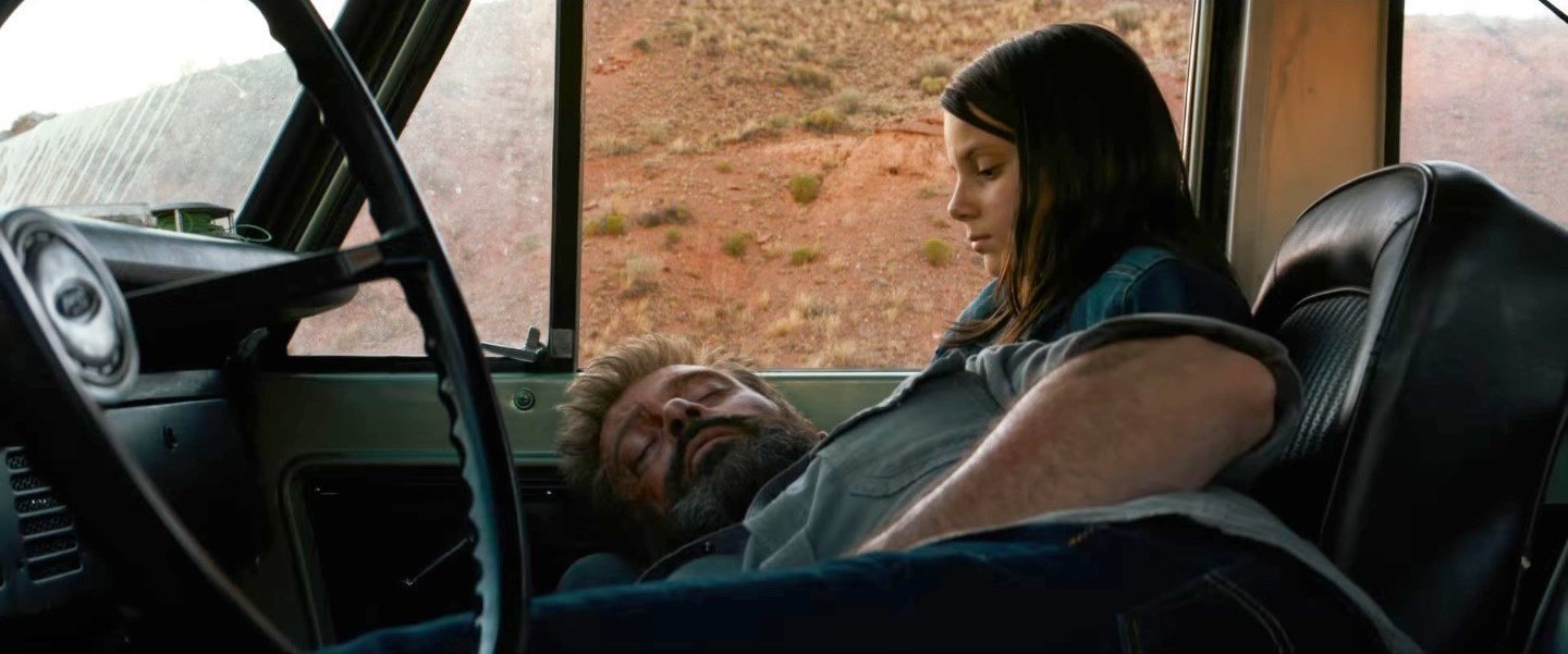 Hugh Jackman stars as Logan and Dafne Keen stars as Laura in 20th Century Fox's Logan (2017)