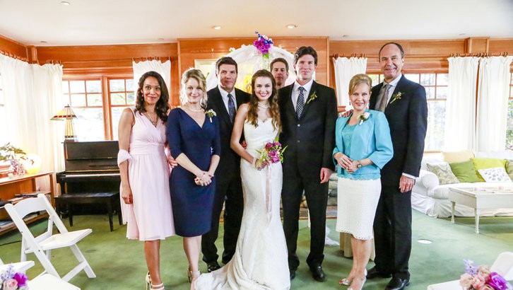 Teri Polo, Paul Johansson, Chloe Babcook and Christopher Russell in Hallmark Channel's Love, Again (2015)