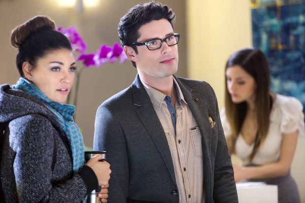 Jessica Szohr stars as Mira Simon and Ben Hollingsworth stars as Jonah in Hallmark Channel's Lucky in Love (2014). Photo credit by Bettina Strauss.