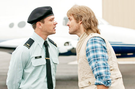 Ryan Phillippe stars as Lt. Dixon Piper and Will Forte stars as MacGruber and Kristen Wiig stars as Vicki St. Elmo in Rogue Pictures' MacGruber (2010). Photo credit by Greg Peters.