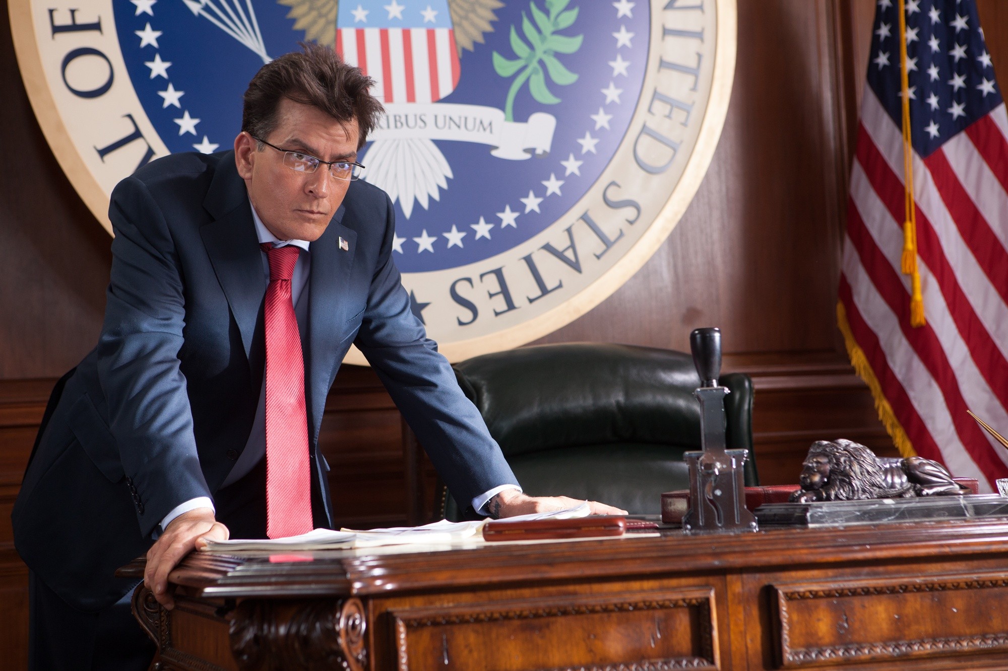 Charlie Sheen stars as The President/Carlos Estevez in Open Road Films' Machete Kills (2013)