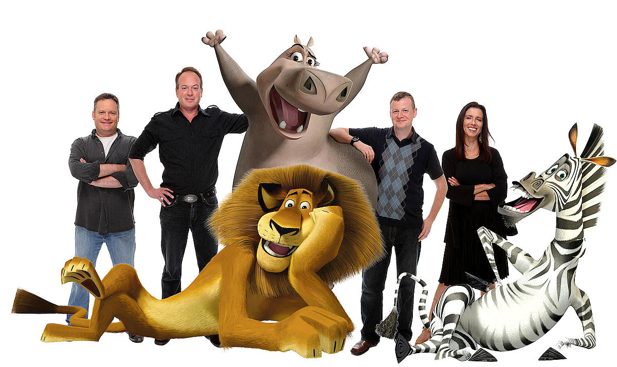 Director Eric Darnell, director Tom McGrath, producer Mark Swift and producer Mireille Soria in DreamWorks Pictures' Madagascar: Escape 2 Africa (2008)