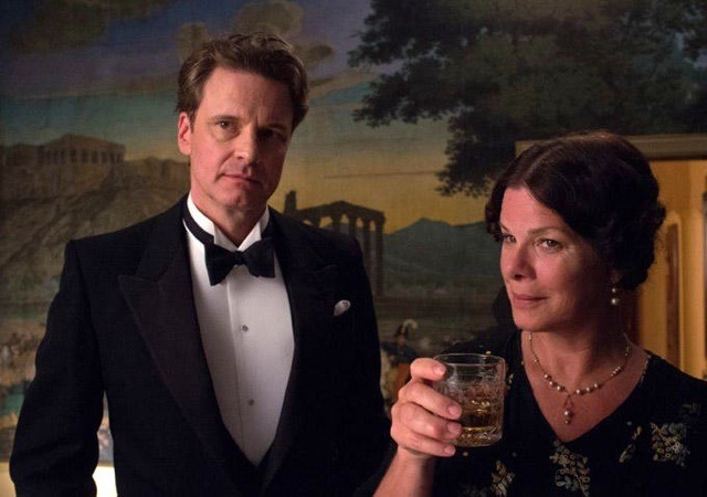 Colin Firth stars as Stanley and Marcia Gay Harden stars as Mrs. Baker  in Sony Pictures Classics' Magic in the Moonlight (2014)
