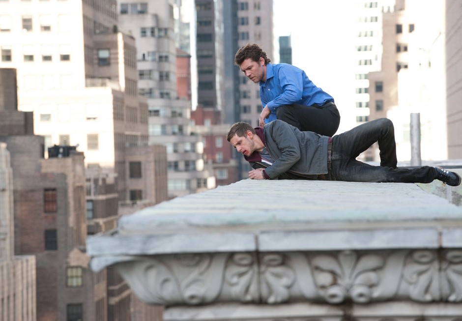 Sam Worthington stars as Nick Cassidy and Jamie Bell stars as Joey Cassidy in Summit Entertainment's Man on a Ledge (2012)