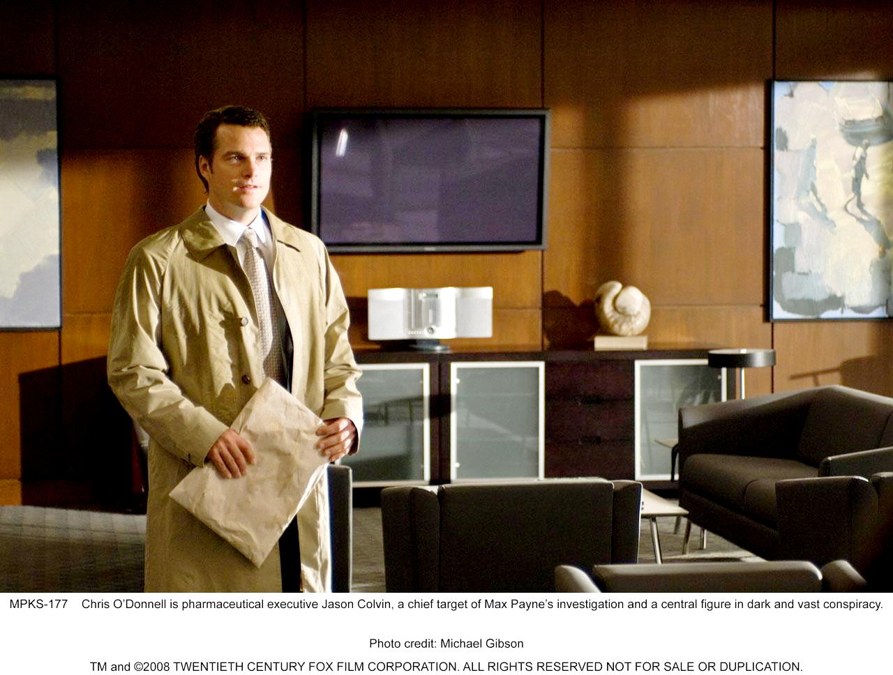Chris O'Donnell stars as Jason Colvin in The 20th Century Fox's Max Payne (2008). Photo credit by Michael Gibson.