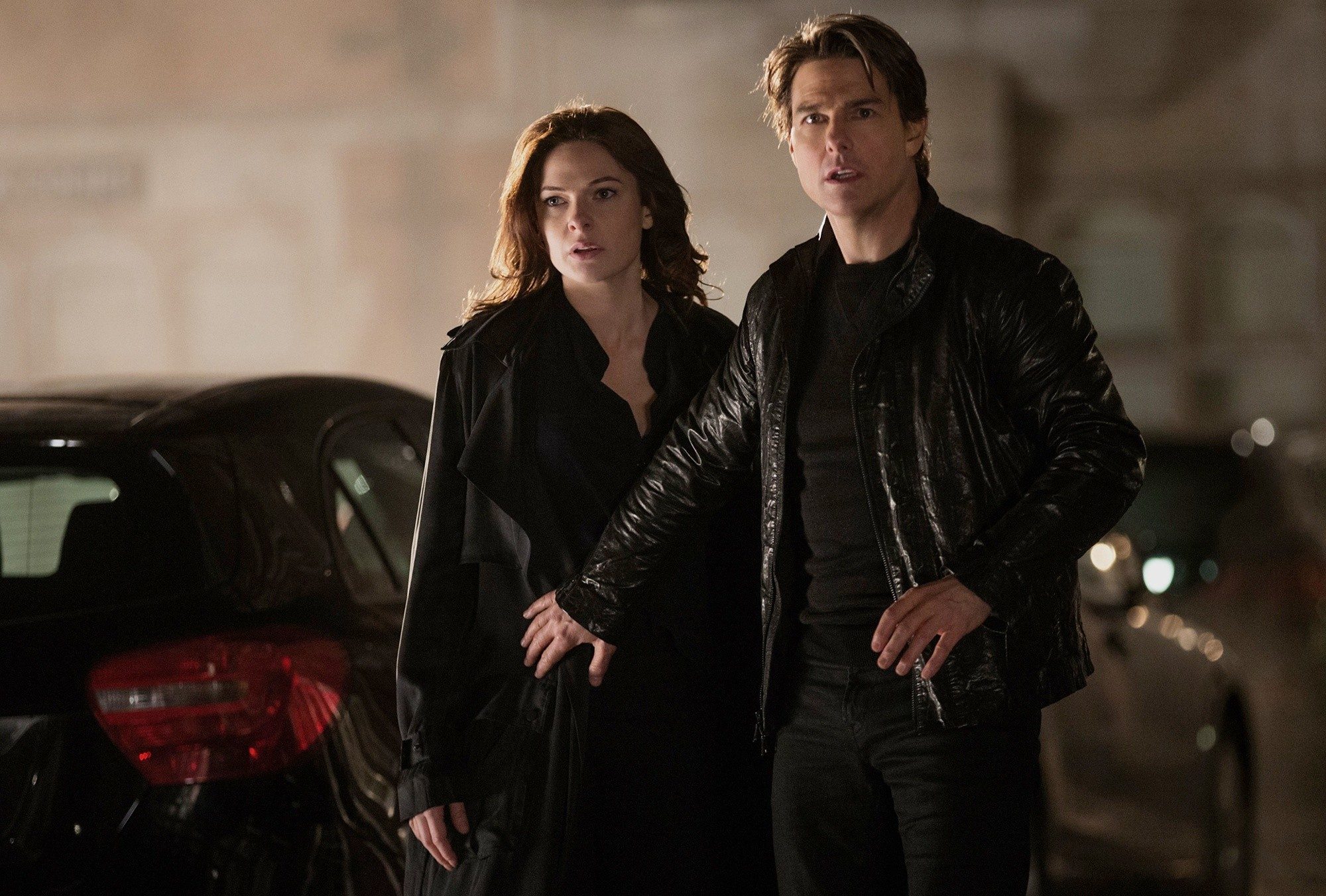 America Olivo and Tom Cruise (stars as Ethan Hunt) in Paramount Pictures' Mission: Impossible Rogue Nation (2015)