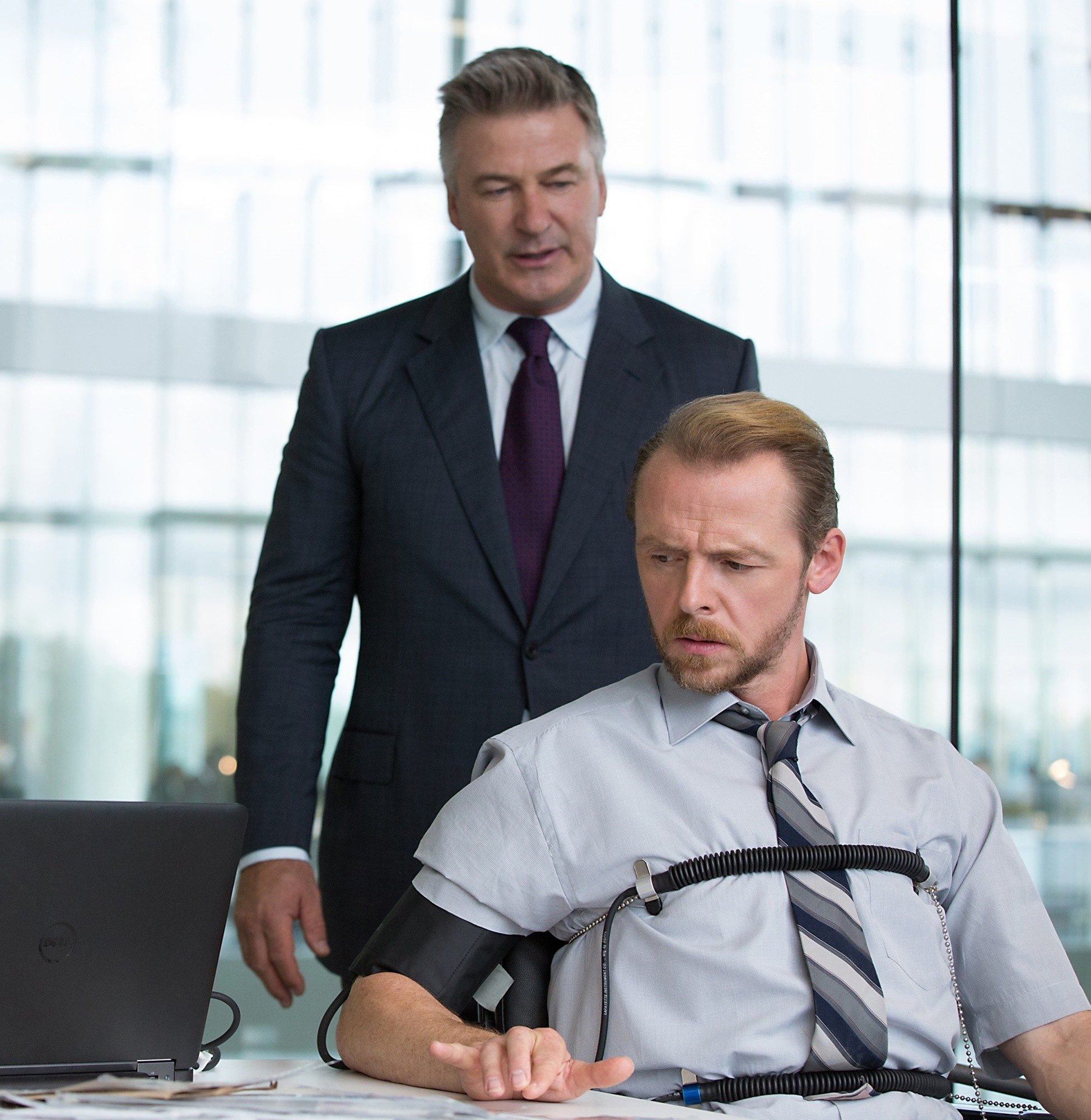 Alec Baldwin and Simon Pegg (stars as Benji Dunn) in Paramount Pictures' Mission: Impossible Rogue Nation (2015)