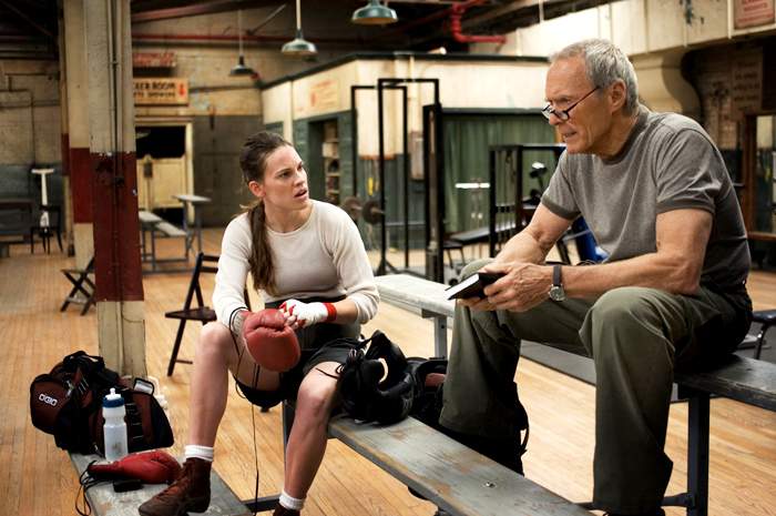 Clint Eastwood and Hilary Swank in Warner Bros.' Million Dollar Baby (2004)