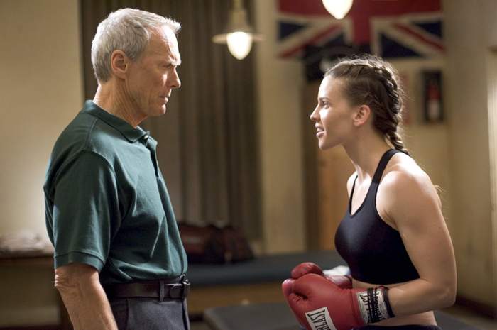 Clint Eastwood and Hilary Swank in Warner Bros.' Million Dollar Baby (2004)