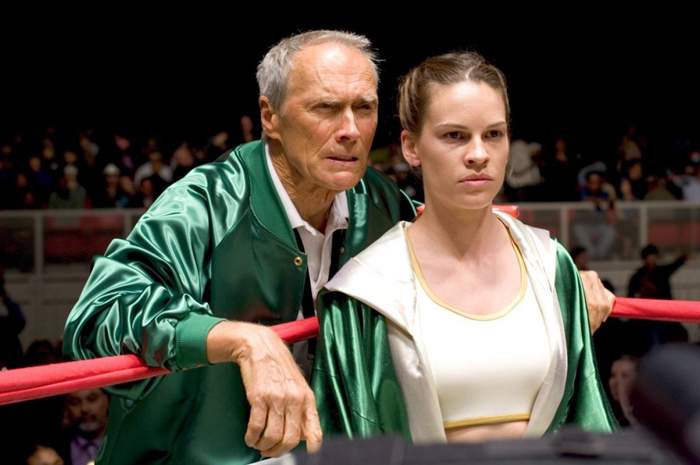 Clint Eastwood and Hilary Swank in Warner Bros.' Million Dollar Baby (2004)