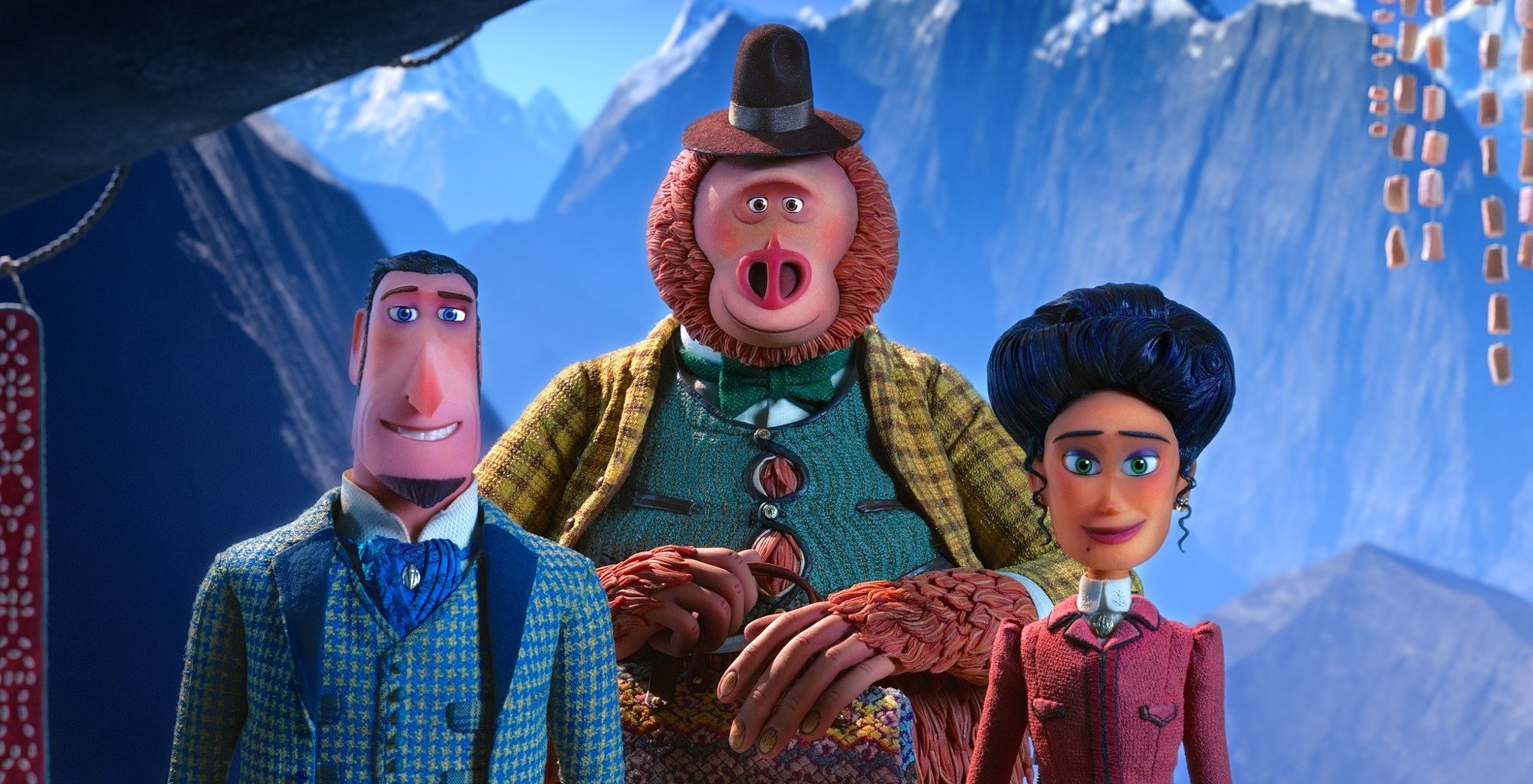 Sir Lionel Frost, Mr. Link and Adelina Fortnight from Annapurna Pictures' Missing Link (2019)