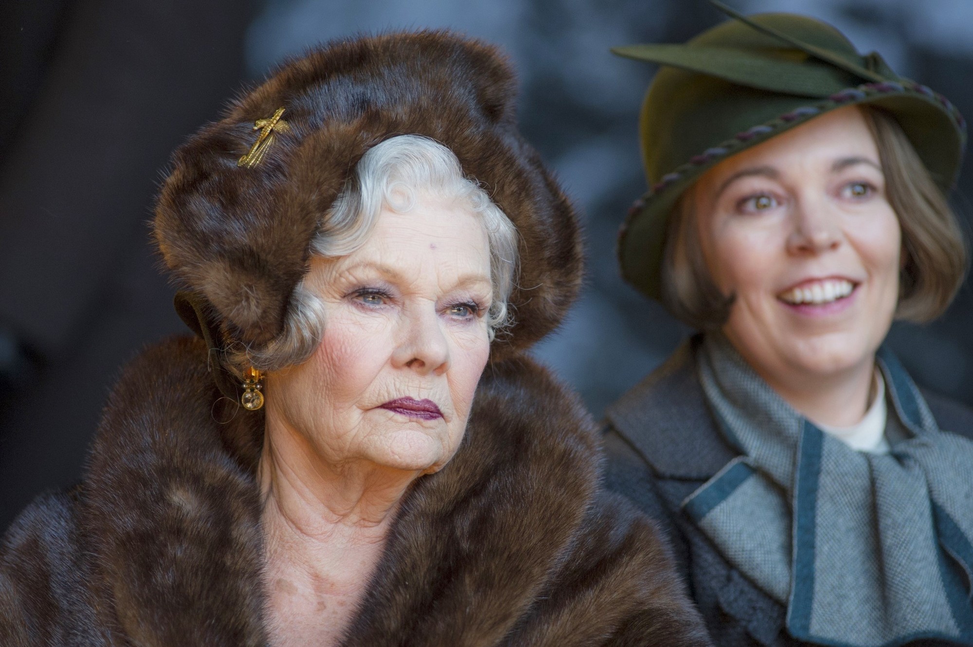 Judi Dench stars as Princess Dragomiroff and Olivia Colman stars as Hildegarde Schmidt in 20th Century Fox's Murder on the Orient Express (2017)